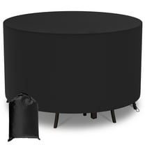 Ikoopy Round Garden Table Cover with Storage Bag 210D Oxford Cloth Waterproof Patio Table Covers Thick Heavy Duty Patio Furniture Covers Outdoor Table Cover for Garden Round Table120 x 75cm