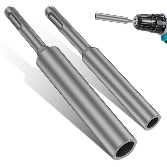 Ikoopy SDS Plus Ground Rod Bit Driver, 2Pcs SDS Plus Ground Rod Driver Heavy Duty Ground Rod Bit Driver One Piece Design for Rotary Hammer Drill