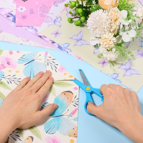 Ikoopy Scrapbook Paper 11.81x11.81 Inch Double Sided Decorative Paper for Scrapbooking 24 Sheet Spring Floral Patterned Craft Sheet for Junk Journal DIY Card Album Decoration (Pink or Green)