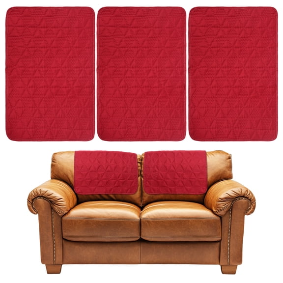 Ikoopy Set of 3 Recliner Headrest Protector and Armrest Cover Waterproof Couch Headrest Covering Chair Armrest Cover Non Slip Furniture Protector for Pet for Sofa Leather Couch Theater Seat