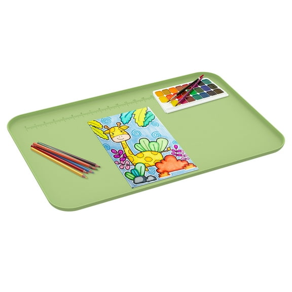 Ikoopy Silicone Art Paint Mat Nonslip Heat Resistant Kids Silicone Paint Craft Mat with Raised Side Dishwasher Safe for DIY Craft Clay Resin