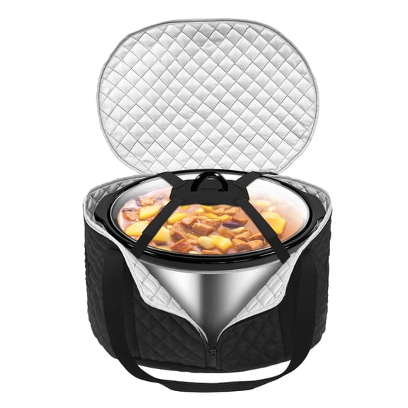 Ikoopy Slow Cooker Carrying Case Compatible with 6-8 Quart Carrier for Hot Food and Beach Slow Cooker Tote with Lid for Dust Cover Appliance