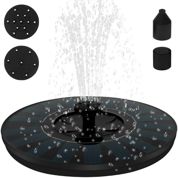 Qenwkxz Solar Bird Bath Fountain Pump Kit Versatile Easy to Clean and Use Solar Power Water Fountain Pump Adjustable Floating Water Pumps for Gardens 7.09in Black