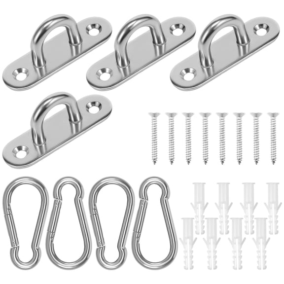 Ikoopy Stainless Steel Ceiling Hanging Hook Rust Resistant Strong Load Capacity Punch Heavy Bag Mount Hook for Yoga Belt Fitness Equipment Resistance Band