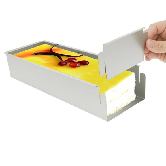 Ikoopy Stainless Steel Cheesecake Pan with Removable Side Plate Rectangular Tiramisu Cake Pan Nonstick Cake Mold Reusable Cheesecake Mold for Baking