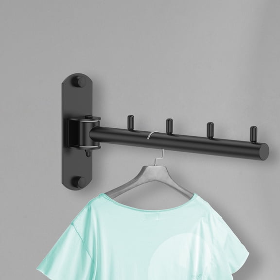 Ikoopy Stainless Steel Clothes Wall Hanger Rack 180 Degree Rotatable Garment Wall Racks Easy to Install Rust Proof Clothes Bar Wall Hanger for Closet Bedroom Laundry Room