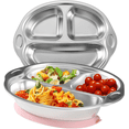 thumbnail image 1 of Ihvewuo Toddler Plates Silicone Suction Stainless Steel Liner Baby Suction Plate Large Capacity Heat Resistant Baby Divided Plate With Silicone Sucker for Babies and Toddlers, 1 of 14