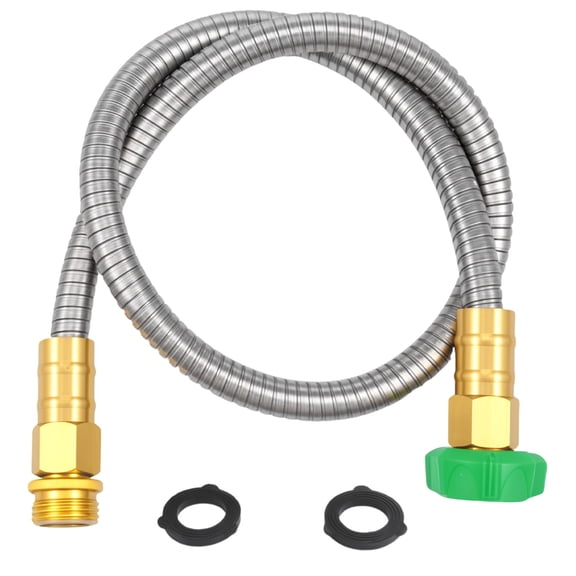 Ikoopy Stainless Steel Short Garden Hose Leak Proof Garden Leader Hose Flexible Extension Connection Pipe Easy to Install for Cleaning Car