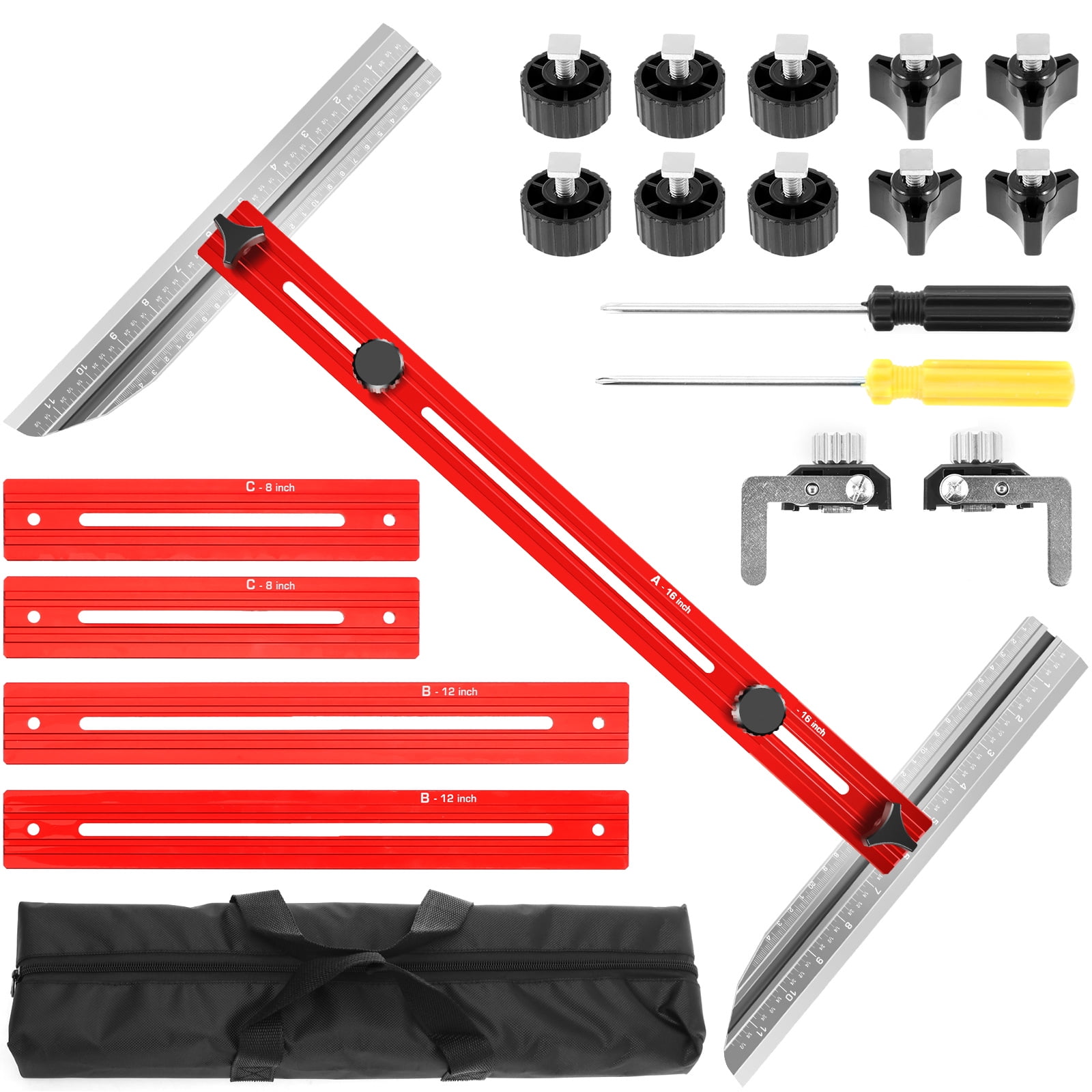 Ikoopy Stair Measuring Ruler Set Aluminum Alloy Adjustable Stair Tread ...