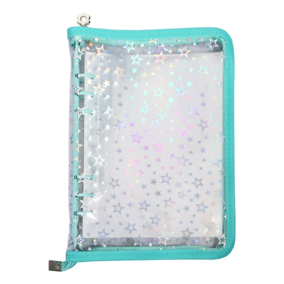 Ikoopy Sticker Storage Organizer Transparent Sticker Collecting Zipper Binder Album Reusable Sticker Collecting Book with 90 Pockets and Zipper for Collecting Sticker