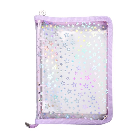 Ikoopy Sticker Storage Organizer Transparent Sticker Collecting Zipper Binder Album Reusable Sticker Collecting Book with 90 Pockets and Zipper for Collecting Sticker