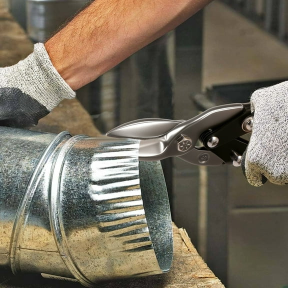 Ikoopy Straight Cut Serrated Iron Tin Snip High Strength Versatile Metal Plate Cutter With Non Slip Handle for Cutting Various Material