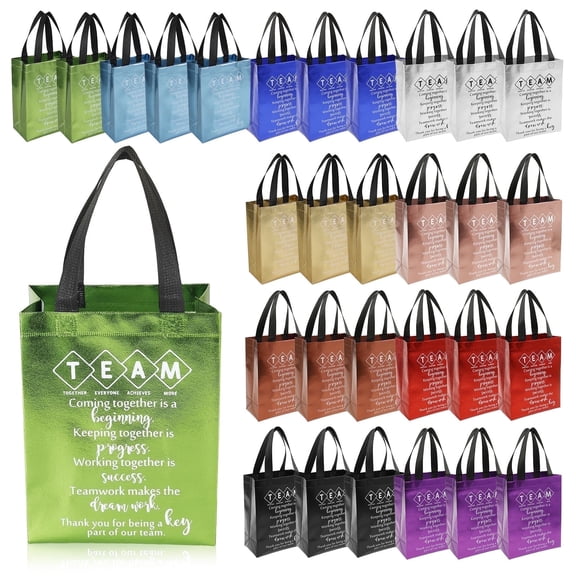 Wekvgz Team Appreciation Present Bag with Handles Reusable Thank You Back to School Present Bag for Team Business Staff Coworker Teacher 10 Colors