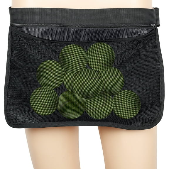 Ikoopy Tennis Ball Holder Adjustable Tennis Ball Waist Bag Sweatproof Oxford Cloth Mesh Ball Pouch Pickleball Training Holding Bag Accessory Can Hold 6-8 Tennis or 10-20 Golf Balls