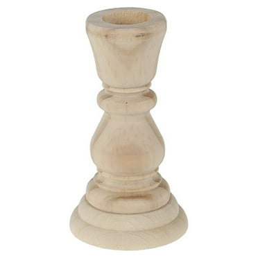 Ikoopy Unfinished Candlestick Holders Wooden Candle Holder Farmhouse Candle Holders for Pillar Candles Unpainted Candle Stan