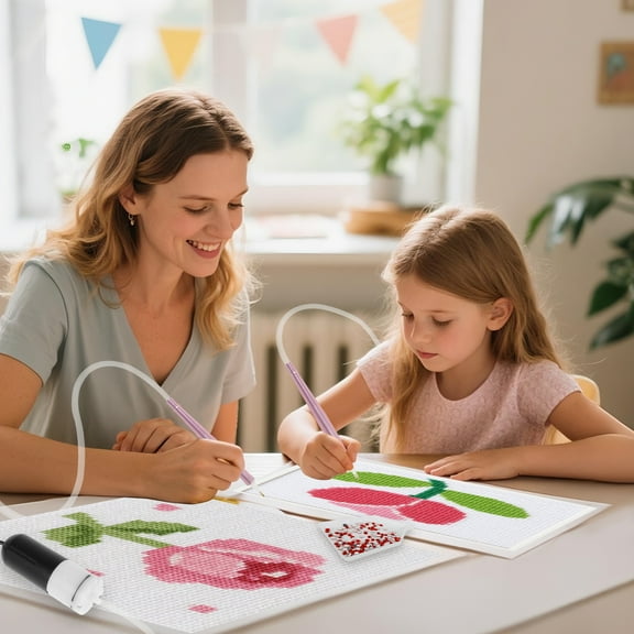 Ikoopy Vacuum Diamond Art Pen Portable Automatic Electric Diamond Dot Pen Tool Kit with 2 Tray for Present Adult Nail Art