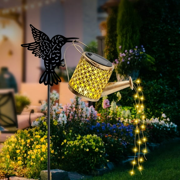 Ikoopy Watering Can Solar Light Decorative Solar Kettle Light Waterproof Outdoor Lantern Watering Can for Patio Yard Garden Lawn