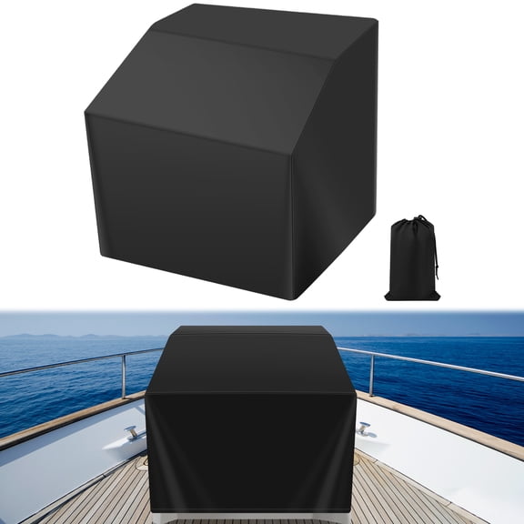 Ikoopy Waterproof Universal Leaning Post Cover Marine 210D Oxford Cloth Fabric Center Console Boat Swing Back Seat Cover 45" X 40" X 46" Black