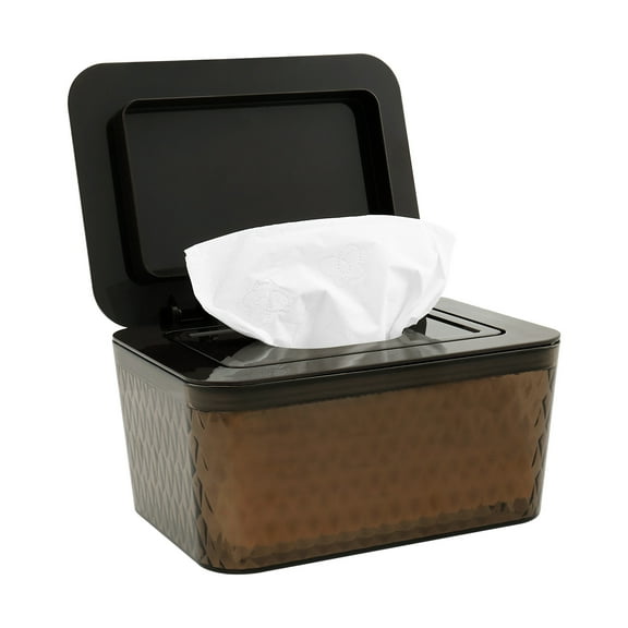 Ikoopy Wipes Dispenser with Lid Plastic Large Capacity Wipes Holder Container Dustproof Refillable Wet Tissue Case Box for Bathroom Kitchen Children Room Office