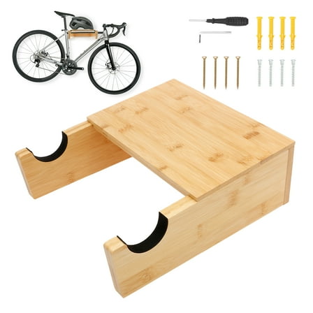 Ikoopy Wood Bicycle Wall Mount Multifunctional Bike Wall Mount Space Saving Bike Hanger Easy to Install Bicycle Hanger for Garage Living Room