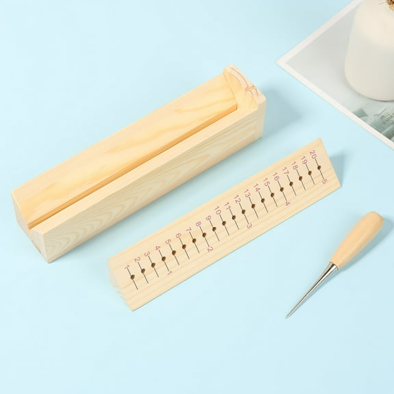 Ikoopy Wood Book Binding Cradle with Awl Portable Bookbinding Punching Cradle Bookbinding Supplies for DIY Crafts Signatures