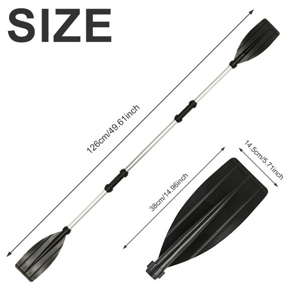 Ikoopy 1 Pair Kayak Paddles Heavy Duty Aluminium Alloy Kayak Oars Adjustable Length Detachable Portable Paddles for Inflatable Kayaks Boats Canoes