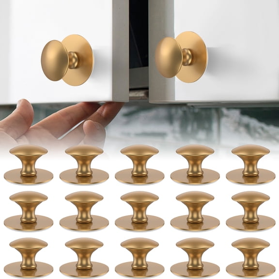 Ikoopy 15Pcs Drawer Knob Set Stainless Steel Cabinet Handles Self Adhesive Dresser Knobs Easy Installation Kitchen Drawer Pull Handle Hardware Furniture Knob for Wardrobe Drawer Dresser