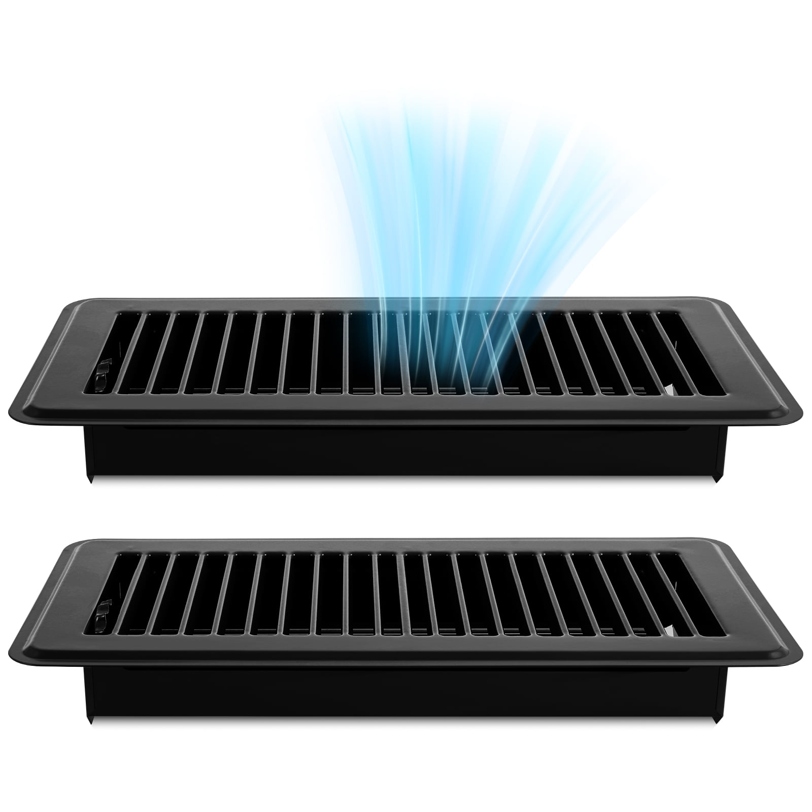 Ikoopy 2Pcs Floor Vent Covers 10inch Heavy Duty Floor Register Aluminium Alloy Heat Vent Covers Rust Proof Floor Grates Adjustable Floor Vent Grille for Floor Ceiling Wall Home