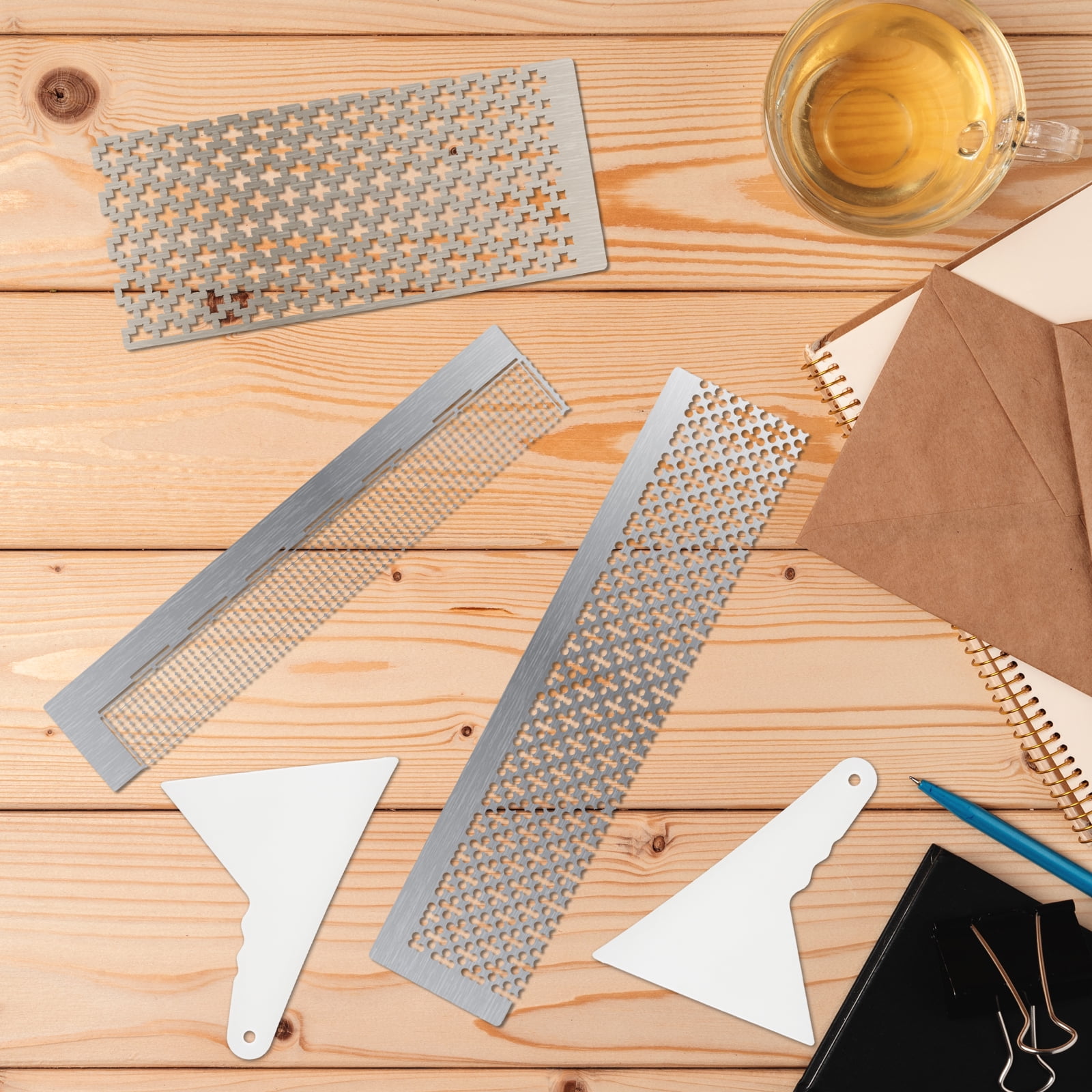 Ikoopy 3 Pcs Diamond Art Ruler with Fix Tools Stainless Steel Diamond ...