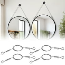 Ikoopy 4/6Pcs Picture Hanging Wire 3.48 FT 304 Stainless Steel Mirror Hanging Wire Rope Adjustable Length Picture Frame Hanging Hardware Heavy Duty Mirror Frame Hanging Kit for Mirror