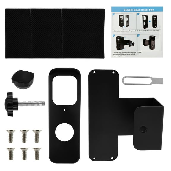 Ikopy Anti-Theft Doorbell Mount No-Drill Mounting Doorbell Camera Bracket Adjustable Video Doorbell Holder with Cap Peak Sturdy Video Doorbell Mount Doorbell Mount for Home Apartment Office Room