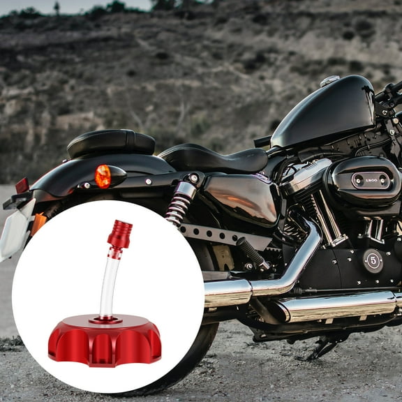 Ikoopy Gas Fuel Tank Cover CNC Gas Fuel Tank Cap with Ventilation Hose Heavy Duty Aluminum Alloy Gas Fuel Tank Lid Enduring Fuel Tank Cap for Pit Bikes Cross-Country Bike Motorcycle