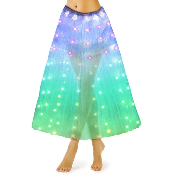 Ikoopy Light Up Skirt LED Skirt LED Light Up Skirt for Women Rechargeable Light Up Skirt Dazzling LED Skirt for Rave Halloween Christmas Party
