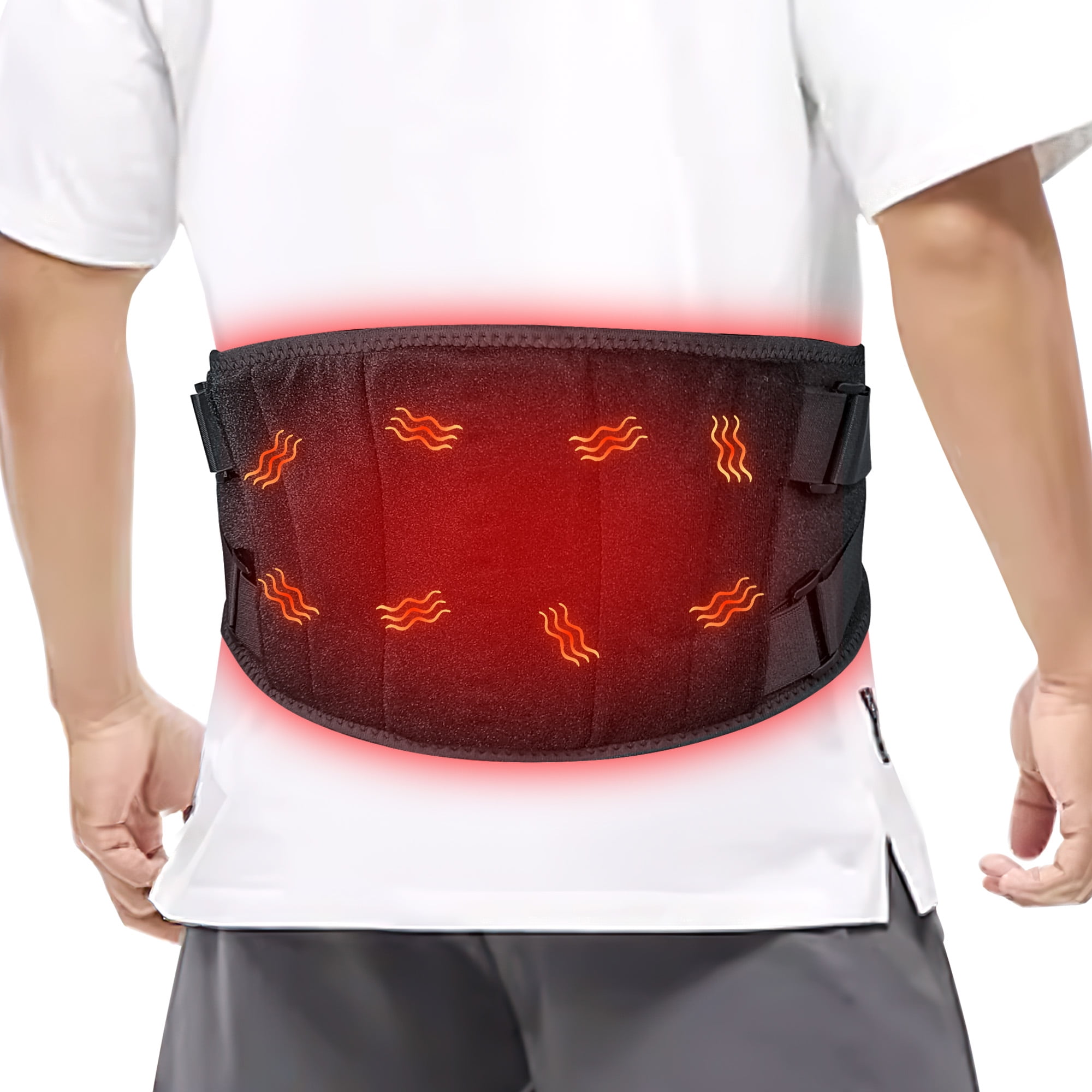 Ikristin Heating Pad with Massage for Back, Waist Belt with Heat for Lumbar