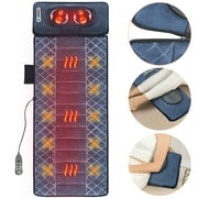Ikristin Full Body Massage Mat with 3D Airbags Stretching, Back Massager Pad with Heat, DIY Modes Intensities, PU Leather