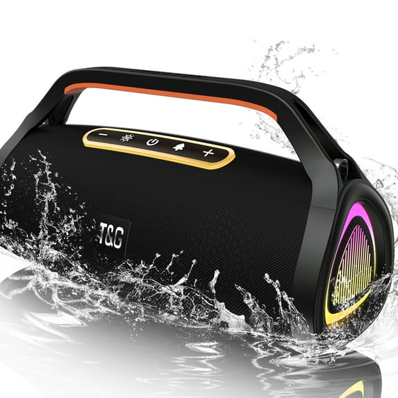 Ikristin Portable Bluetooth Speaker with 40W Loud Stereo Sound, IPX7 with RGB Light for Beach Pool