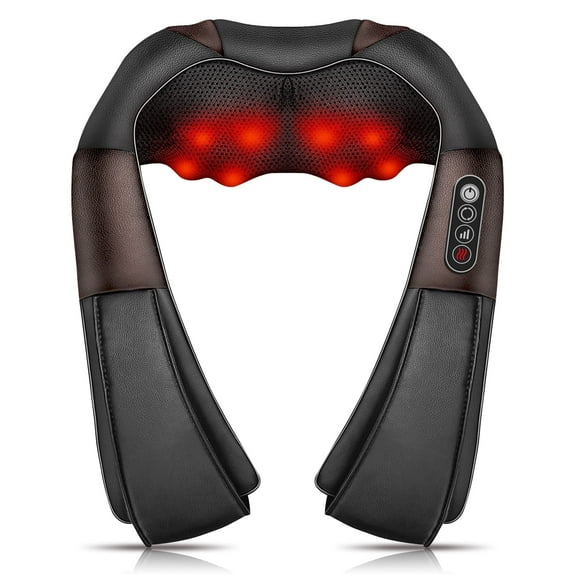 Ikristin Neck Massager with Hammering & Heat, Electric Deep Tissue 3D Kneading Hammering Massage Pillow for Shoulder, Leg, Body Muscle Relax, Home, Office, and Car Use, Massage Gift for Women/Men