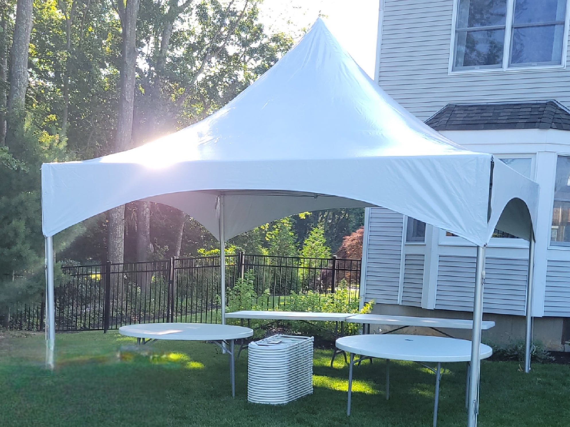 Ikuby High Peak Pagoda Event Tent  Heavy-Duty Metal Frame, Waterproof &  UV-Resistant PVC Canopy, Easy Setup Outdoor Gazebo for Party, Wedding &  Exhibition - Walmart.com