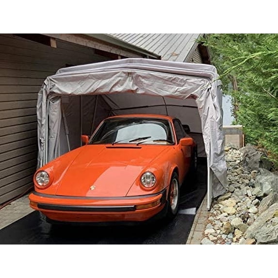 Ikuby Medium Carport, 102.3 x 228 x 81.5 in, Gray