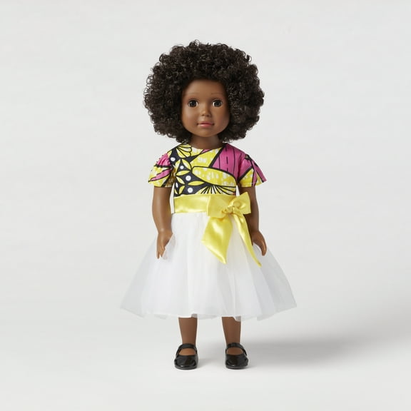 Ikuzi 18-inch Fashion Doll - Medium Brown Skin Tone African American Doll Afro Hair - Black Doll