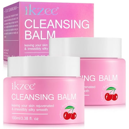 Ikzee 2Pack Cleansing Balm Makeup Remover with Acerola Cherry Fruit Extract, Remove FAce Dirt & Oil, Gentle Dissolves Waterproof Makeup