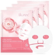 Ikzee Collagen Deep Hydration Mask,Anti-Aging Hydrating Face Mask for Moisturize, Firm & Enhance Skin Vitality4 Pcs