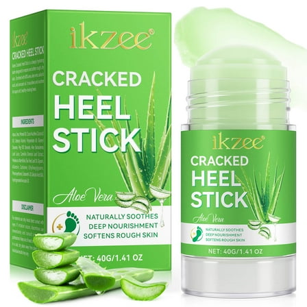 Ikzee Cracked Heel Repair Stick with 60% Urea, Heel Cream for Dry Cracked Feet, Aloe Vera Scent, 1.41 oz