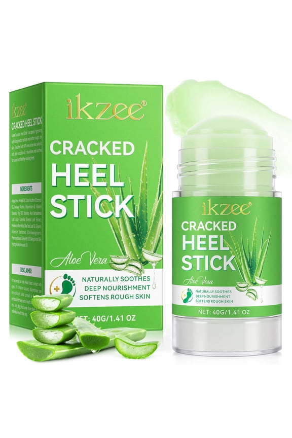 Ikzee Cracked Heel Repair Stick with 60% Urea, Heel Cream for Dry Cracked Feet, Aloe Vera Scent, 1.41 oz