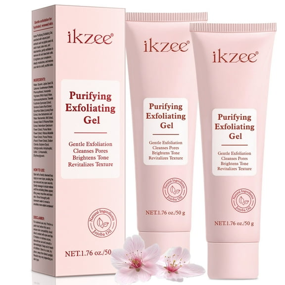 Ikzee Purifying Exfoliating Gel, Moisturizing, Gentle, Cleans Dirt & Oils, 1.76 oz (2Pack)