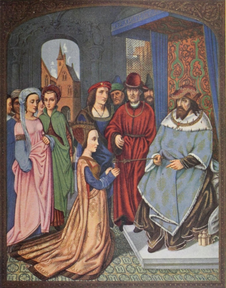 Il Breviario Grimani 1906 Queen of Sheba before Solomon Canvas Art - Hans Memling (18 x 24)