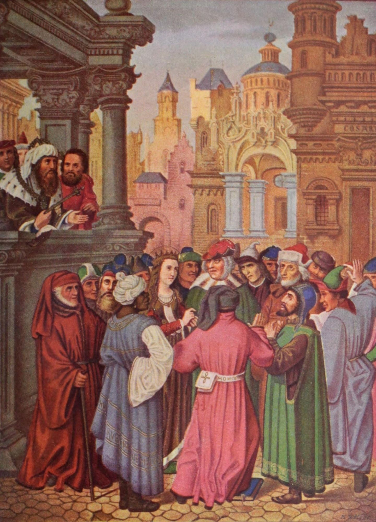 Il Breviario Grimani 1906 St Catherine amongst teachers Canvas Art - Hans Memling (24 x 36)