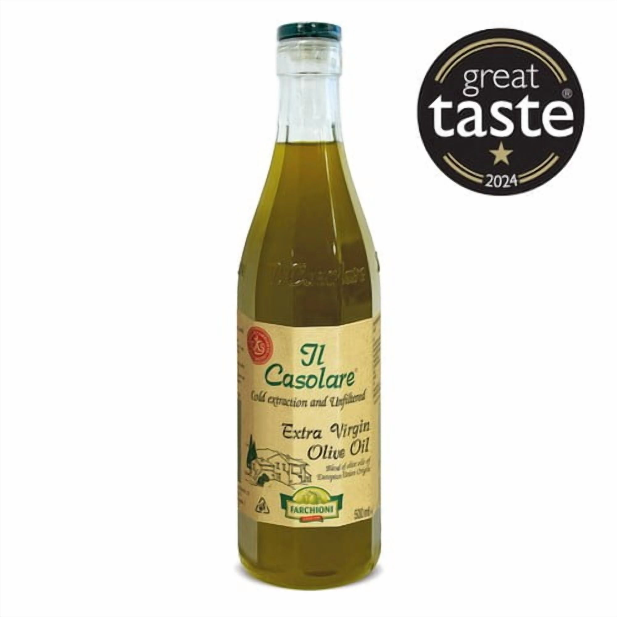 Il Casolare Unfiltered Extra Virgin Olive Oil 500ml, British Import (Pack of 2)