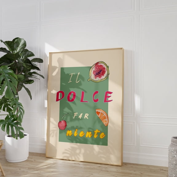 Il Dolce Far Niente Poster: Retro Italian Art Art, Unframed Poster Size 16x24