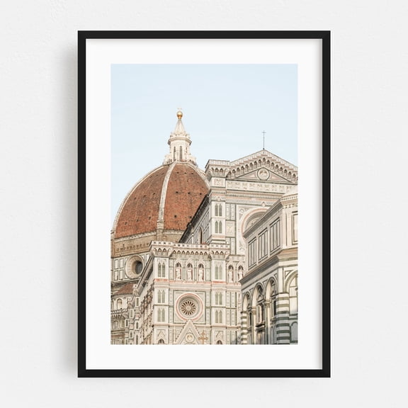Il Duomo - Florence Tuscany Italy Photography Architecture Cityscape Gothic Religious Art Travel Poster Christian Black Framed Wall Art Print 5 x 7 inches